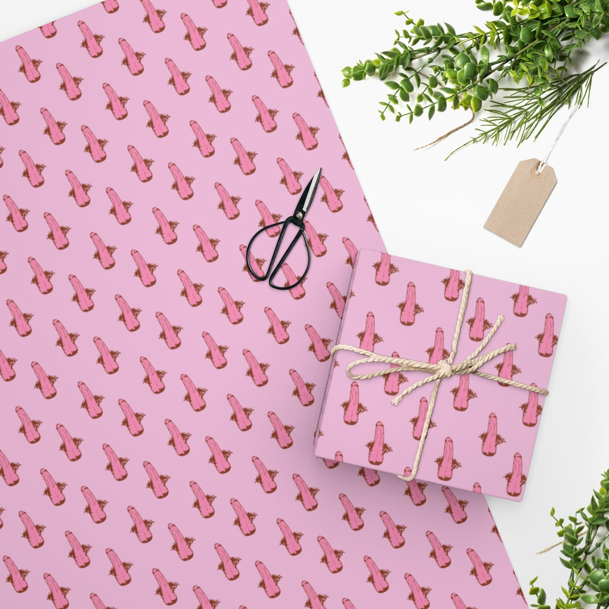 Erect Penis Wrapping Paper! Pink & Red