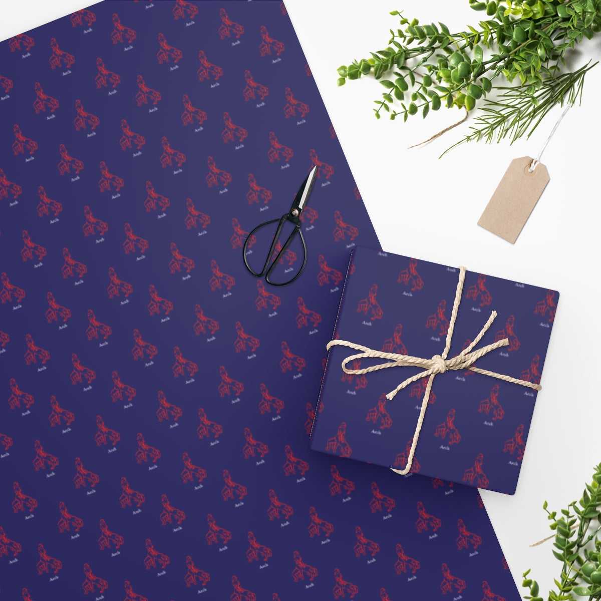 Kama Sutra Arch! Wrapping Paper - Blue & Red