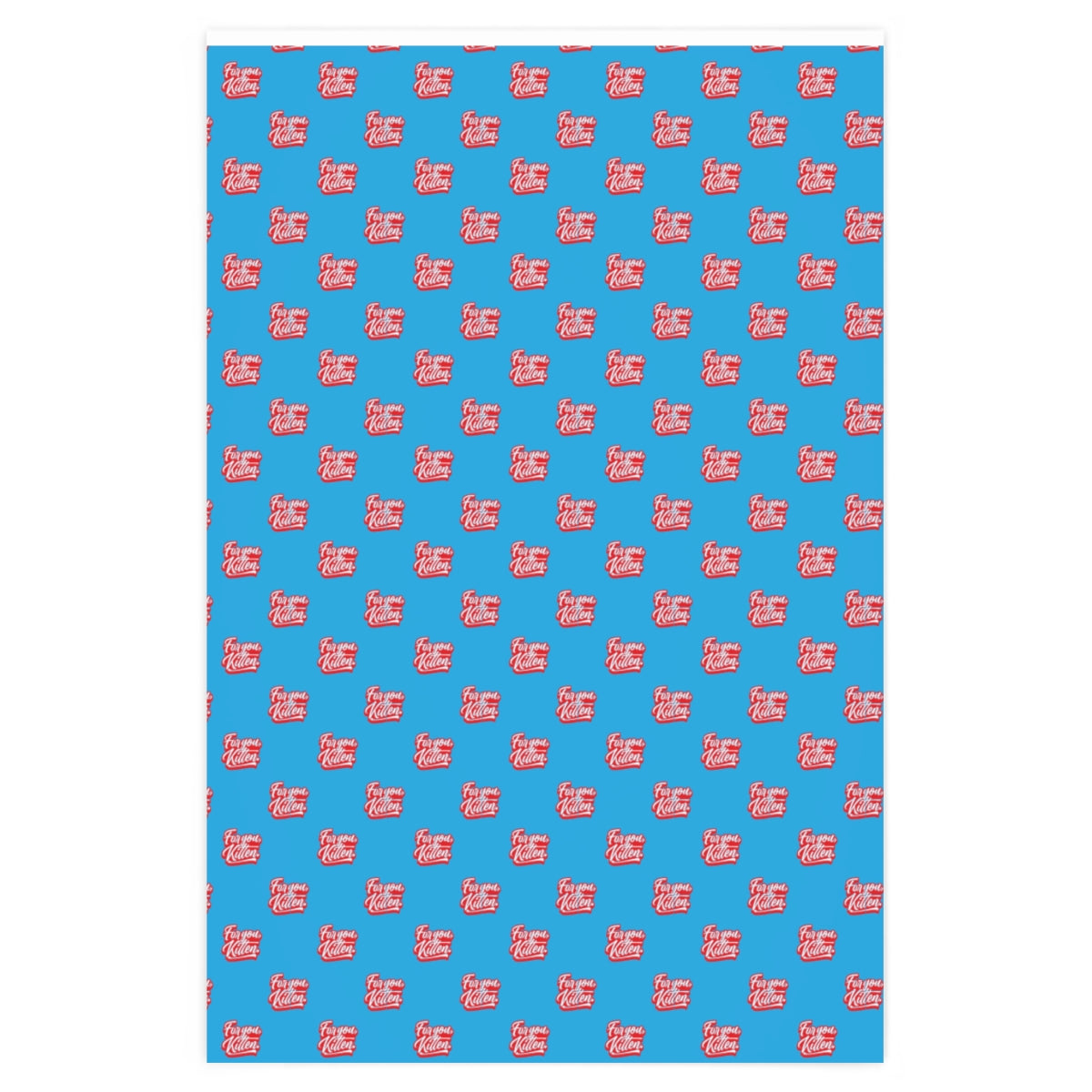 For you, Kitten! Wrapping Paper - Light Blue & Red