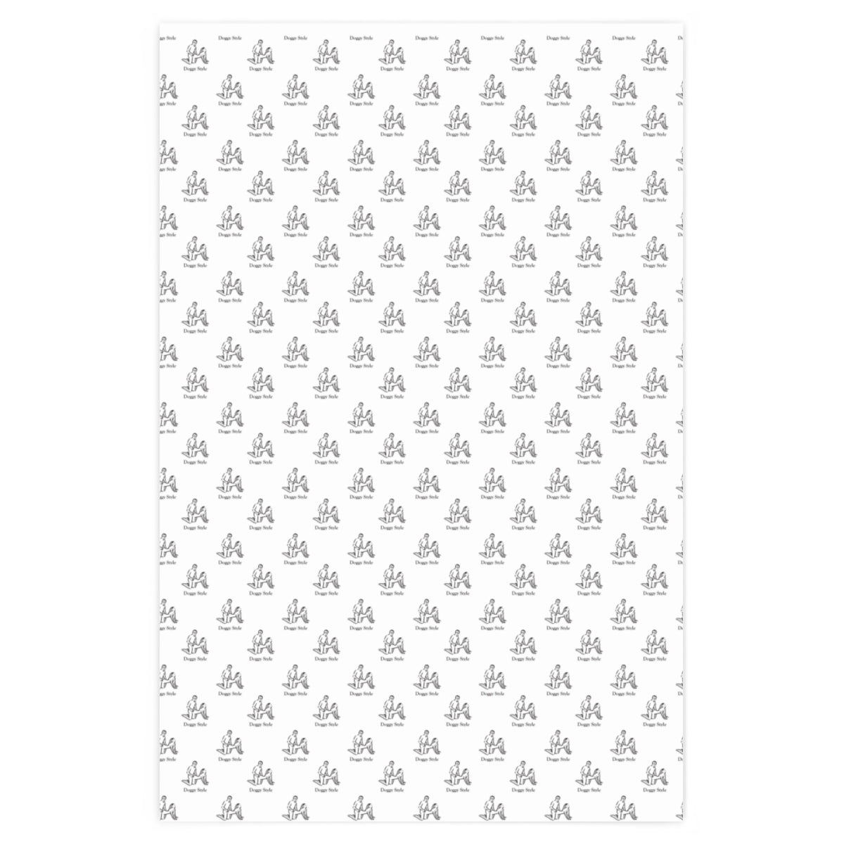 Kama Sutra Doggy Style! Wrapping Paper - White & Black