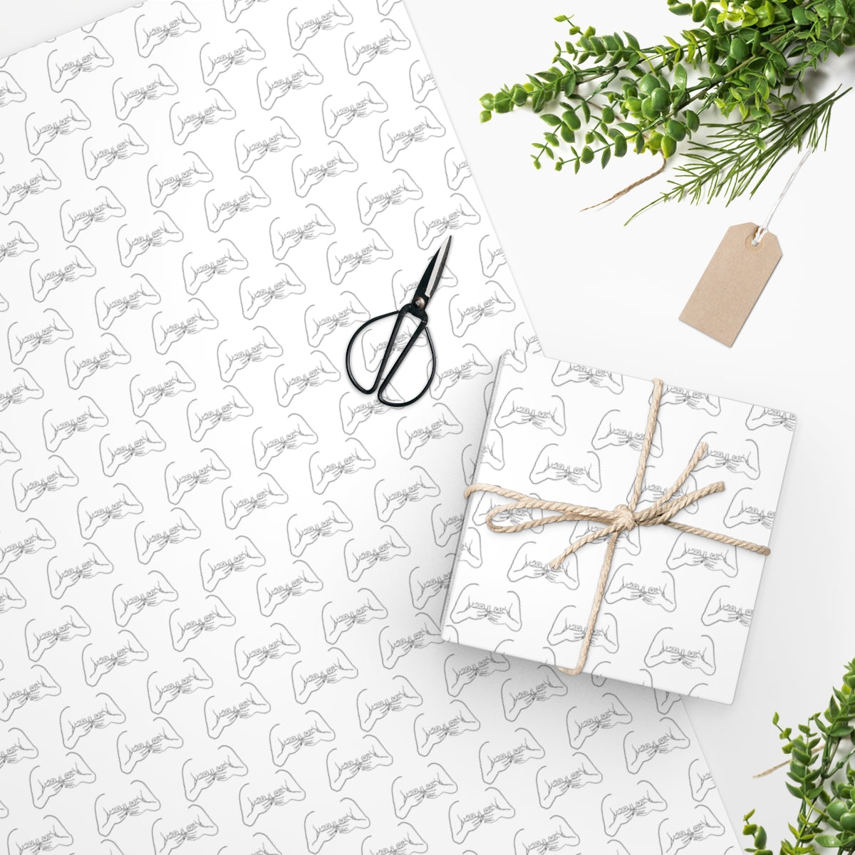 Sweet A-Cups! Wrapping Paper - White & Black