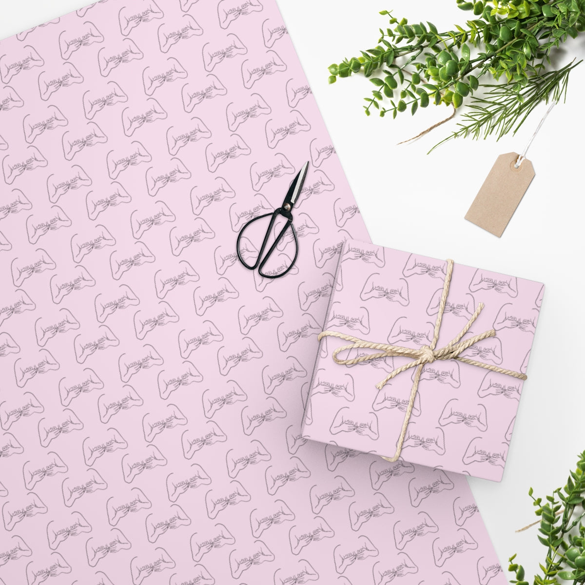 Sweet A-Cups! Wrapping Paper - Pink & Black