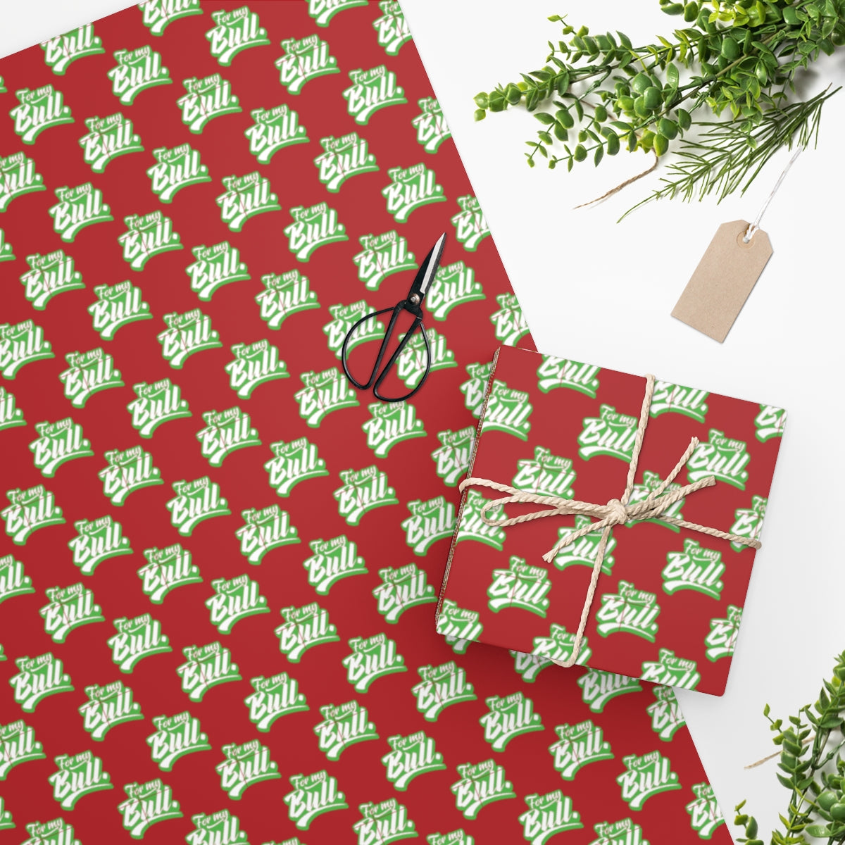 For my Bull! Wrapping Paper - Red & Green