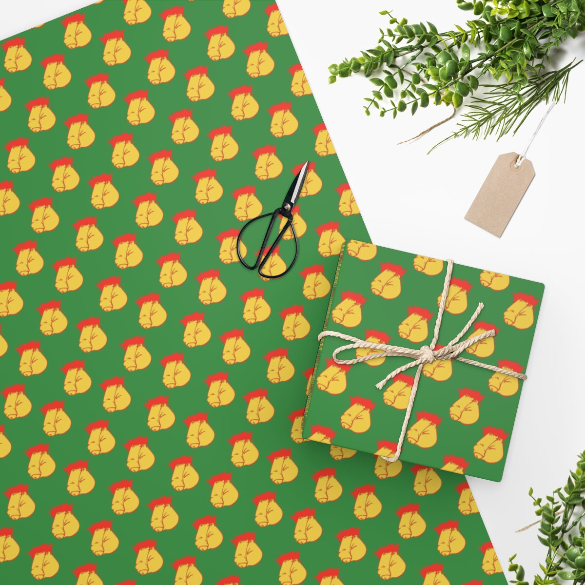 Flaccid Penis! Wrapping Paper - Green & Red