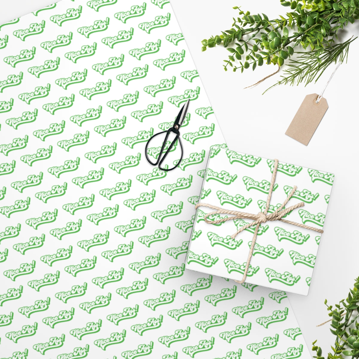 Nice Ass! Wrapping Paper - White & Green