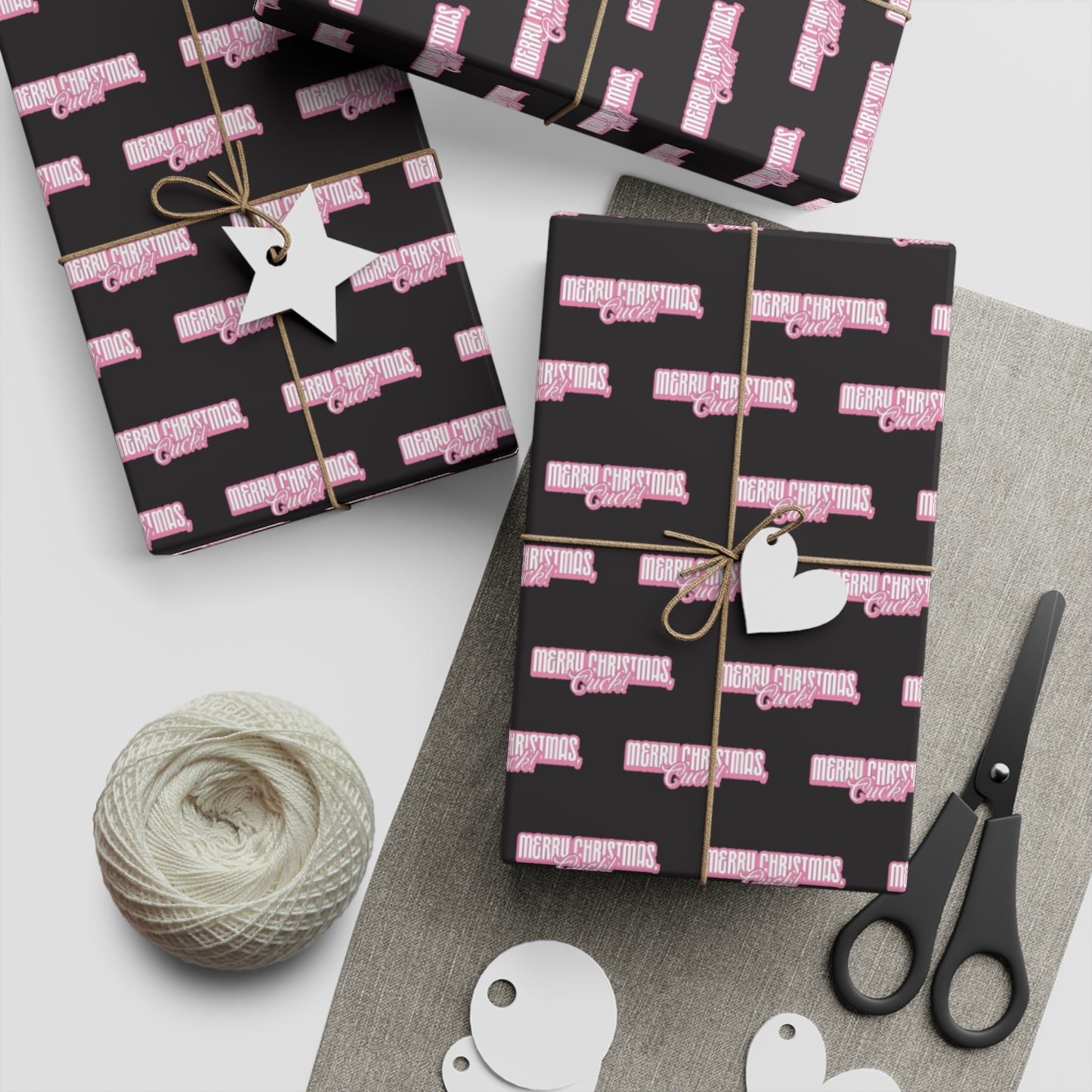 Merry Christmas, Cuck! Wrapping Paper - Black & Pink