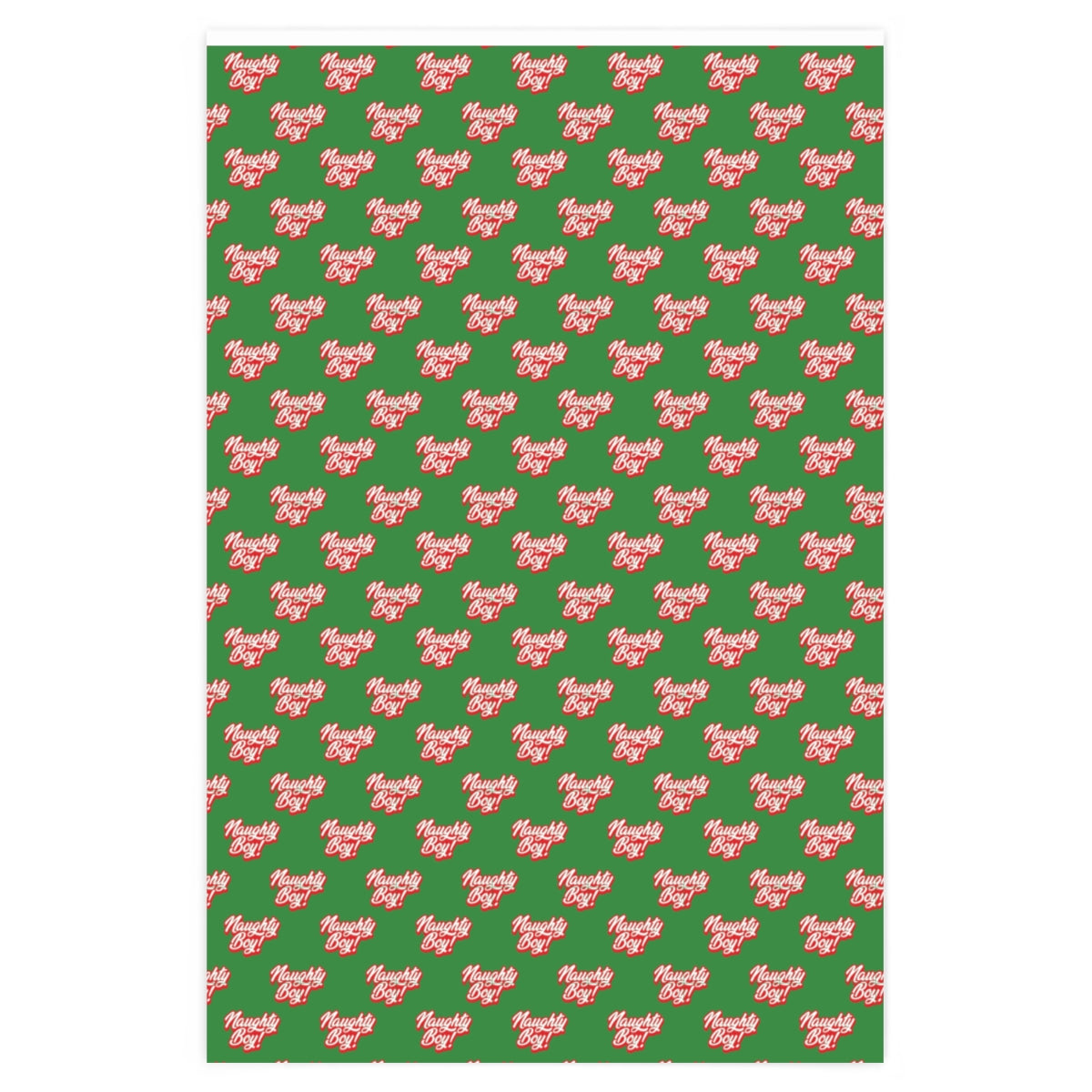 Naughty Boy! Wrapping Paper - Green & Red