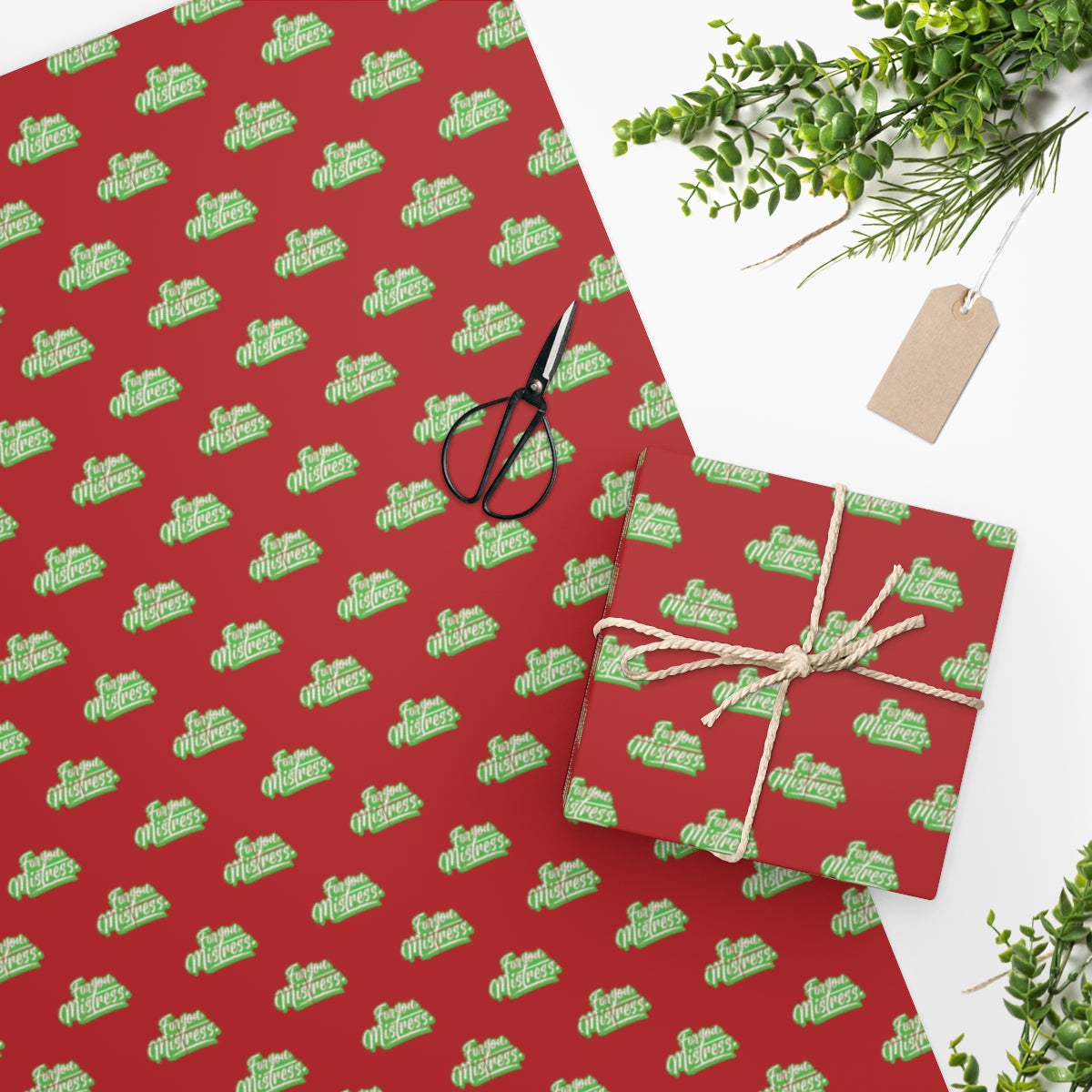 For you, Mistress! Wrapping Paper - Red & Green