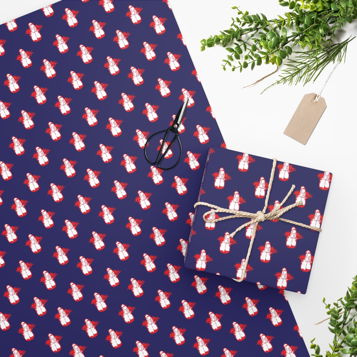 Little Boner! Wrapping Paper - Blue & Red