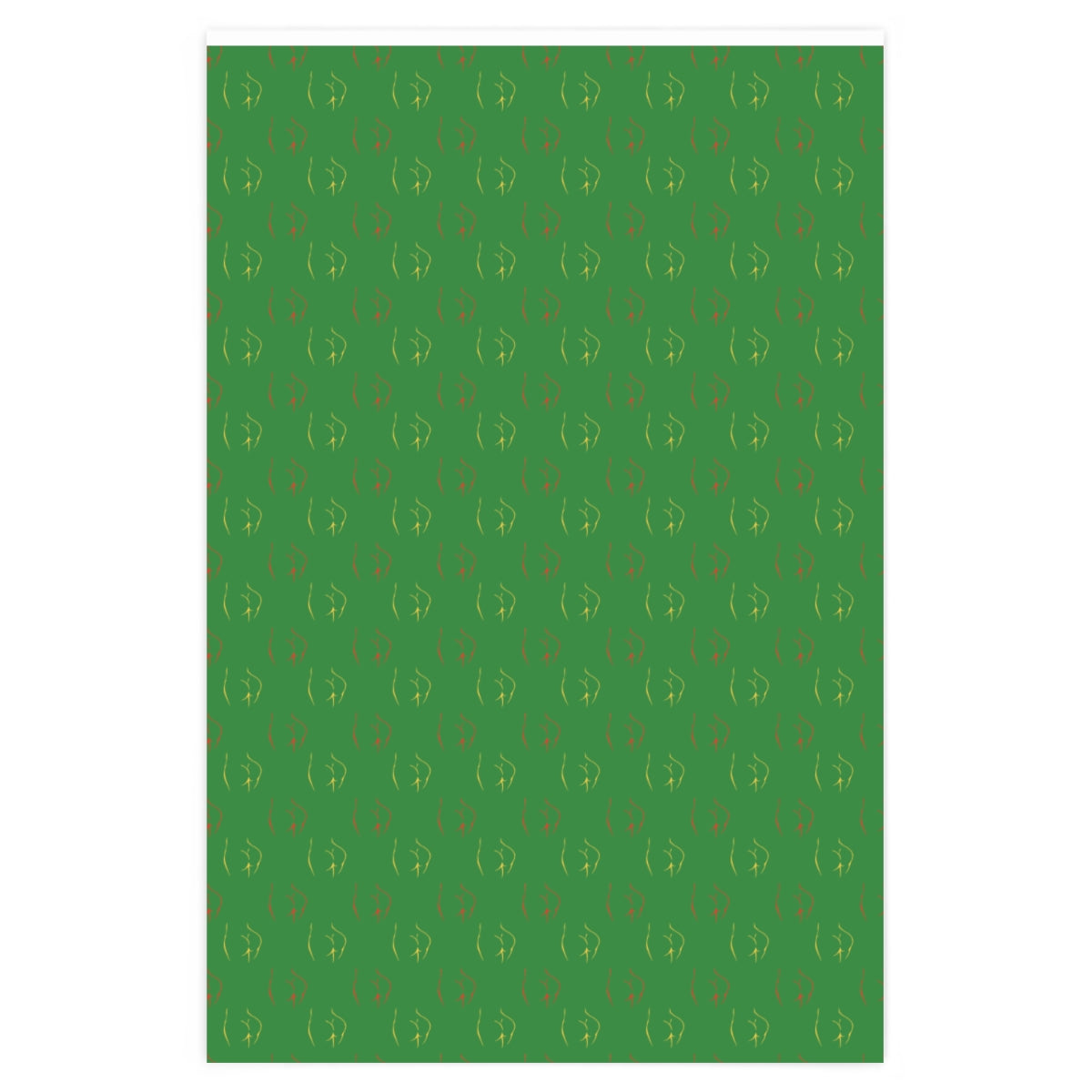 Girl's Bum Wrapping Paper - Green & Yellow