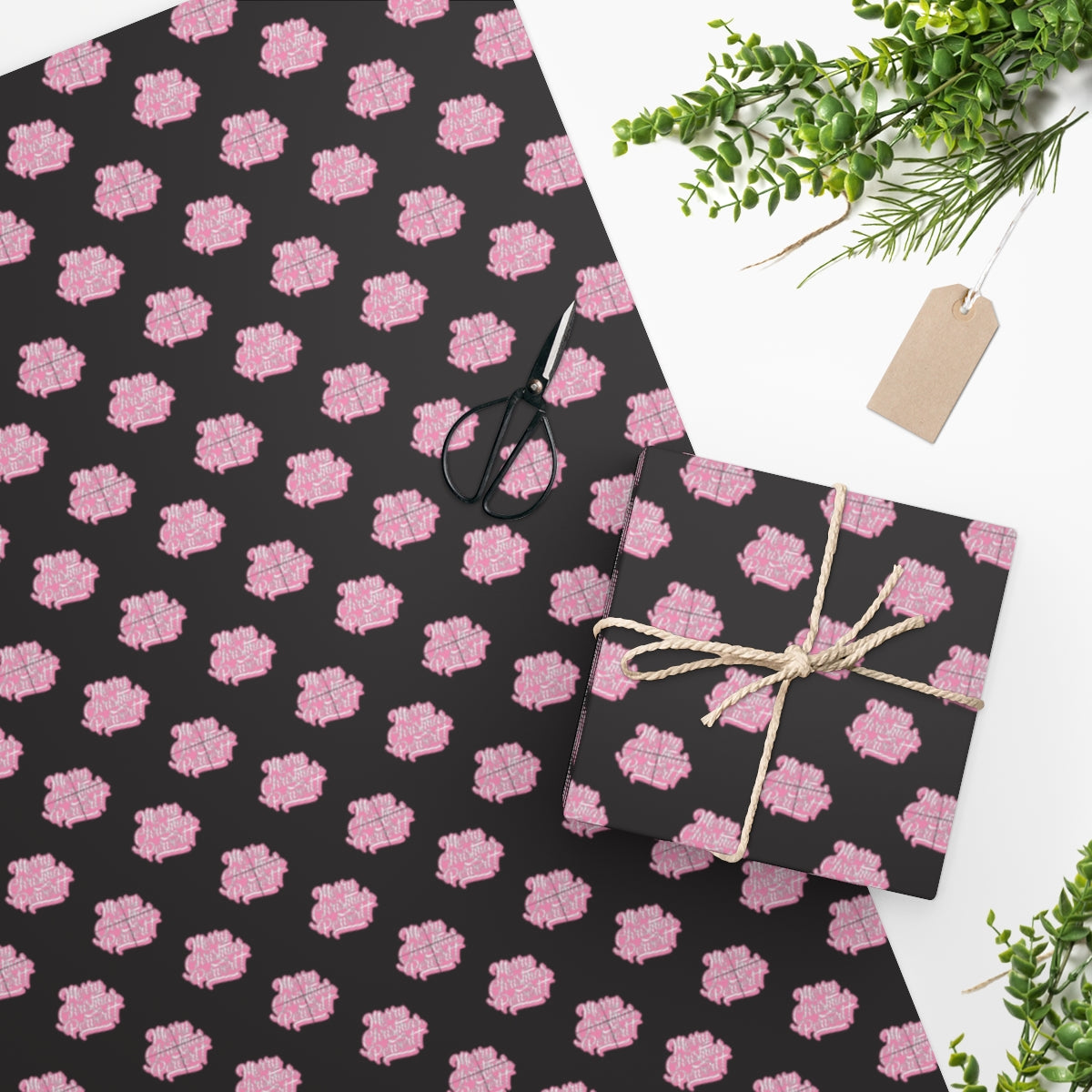 Merry Christmas Pervert! Wrapping Paper - Black & Pink