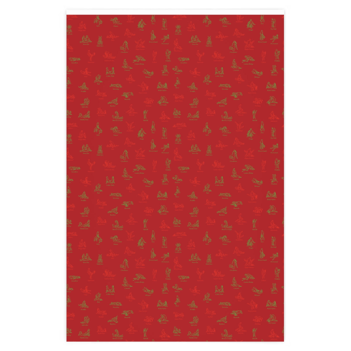 All Kama Sutra Wrapping Paper - Red & Green