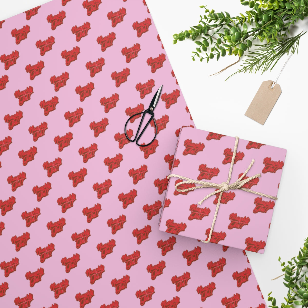 Naughty Girl! Wrapping Paper - Pink & Red