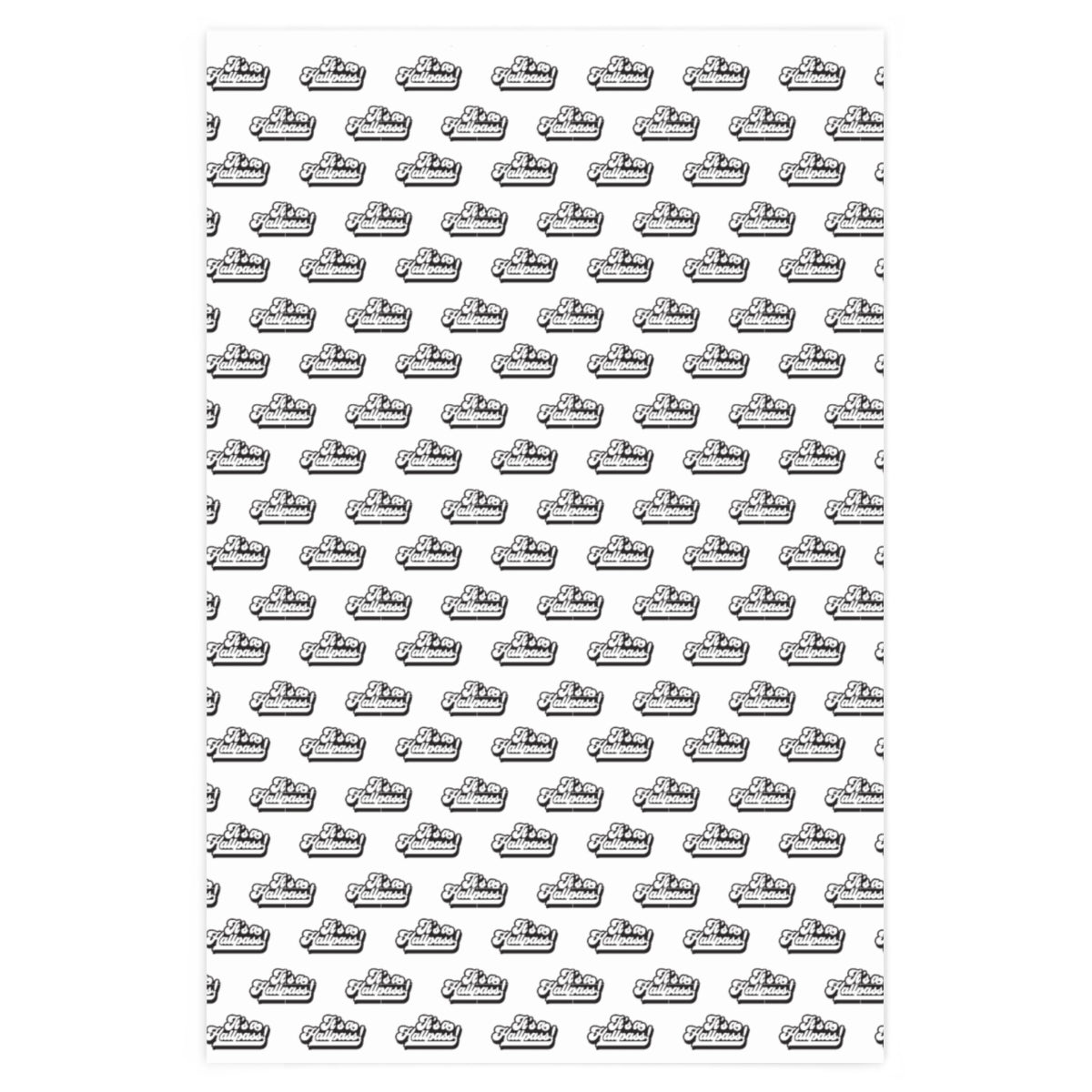 It's a Hallpass! wrapping paper - White & Black