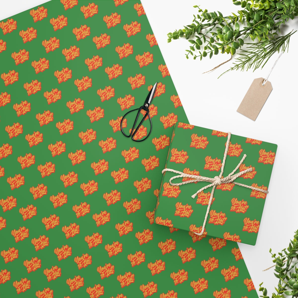 You're So Hot! Wrapping Paper - Green & Red