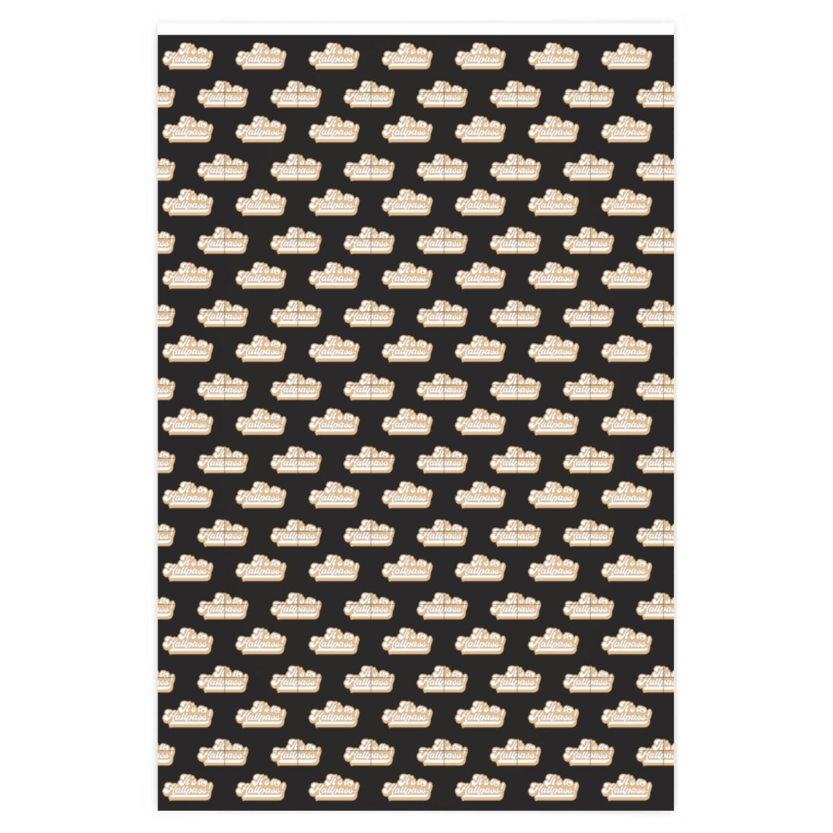 It's a Hallpass! Wrapping Paper - Black & Gold