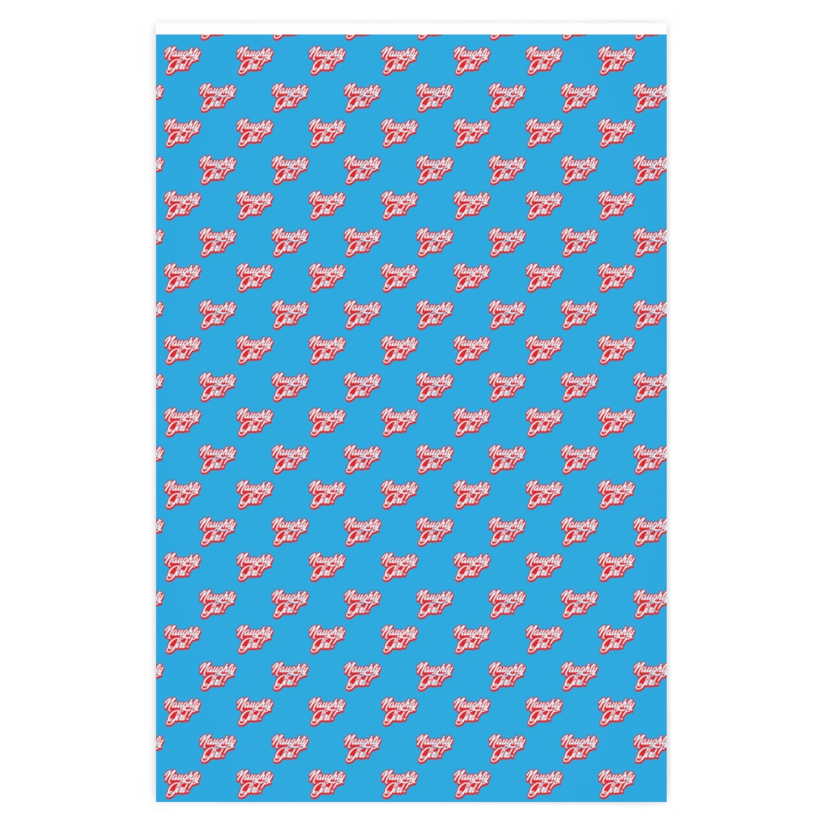 Naughty Girl! Wrapping Paper - Light Blue & Red