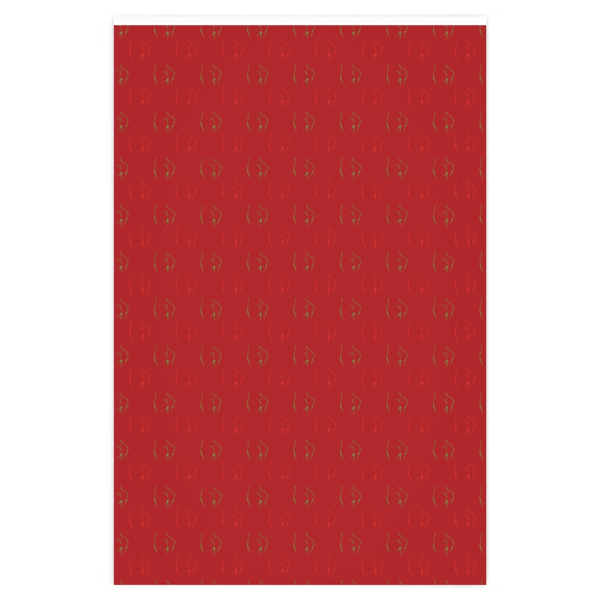 Girl's Bum Wrapping Paper - Red & Green