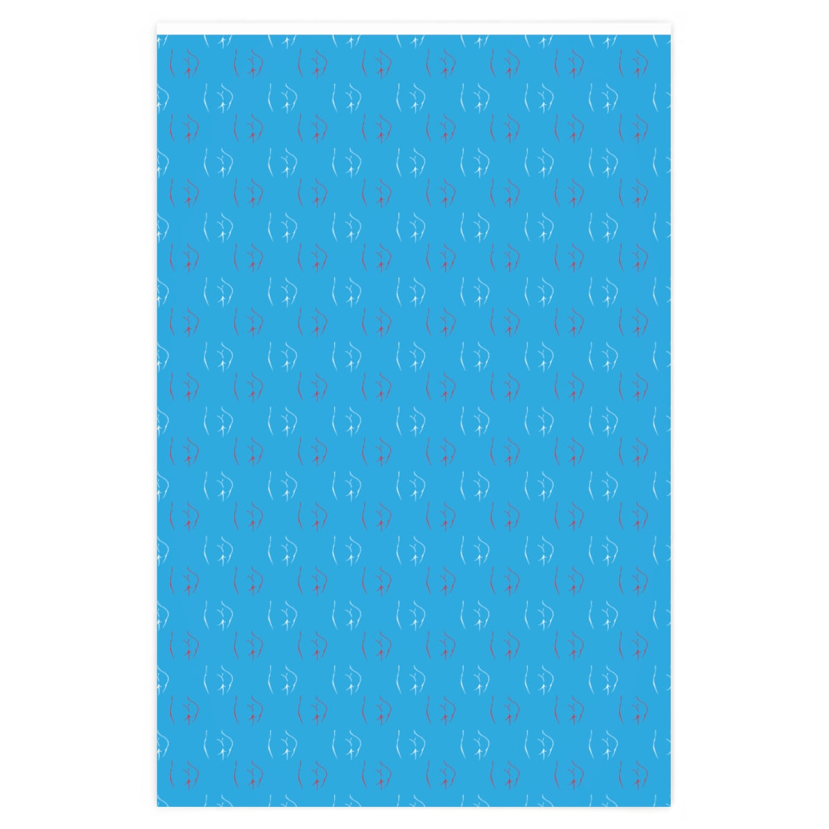 Girl's Bum Wrapping Paper - Light Blue