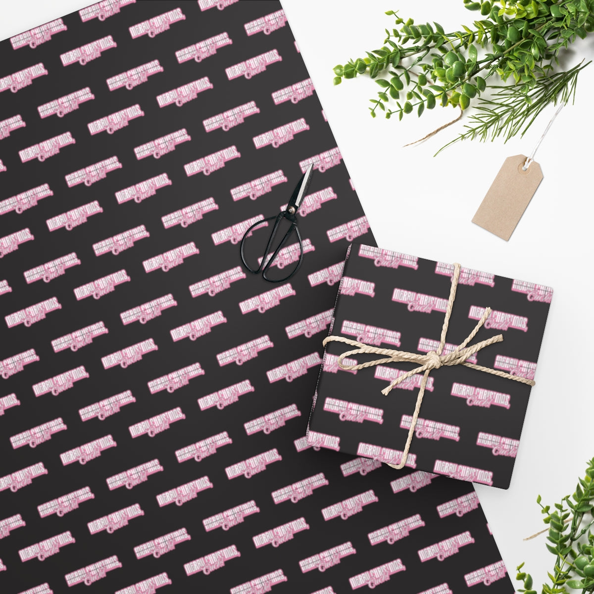 Merry Christmas, Cuck! Wrapping Paper - Black & Pink