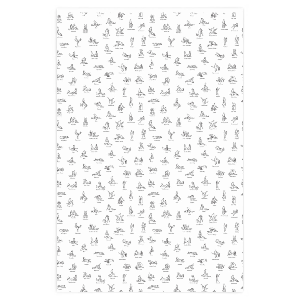 All Kama Sutra Wrapping Paper - White & Black