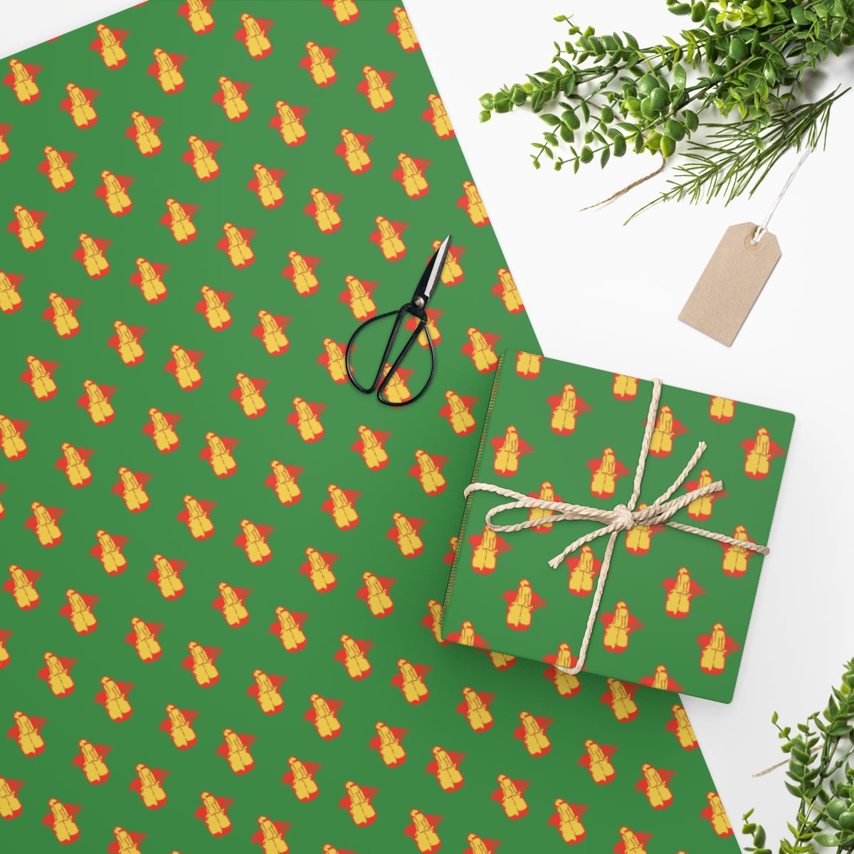 Little Boner! Wrapping Paper - Green & Red