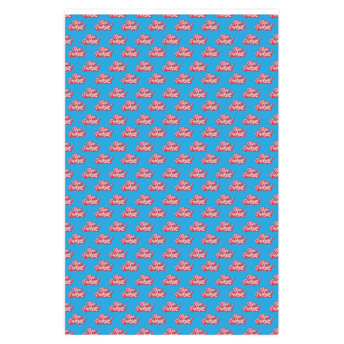 Nice Package! Wrapping Paper - Light Blue & Red