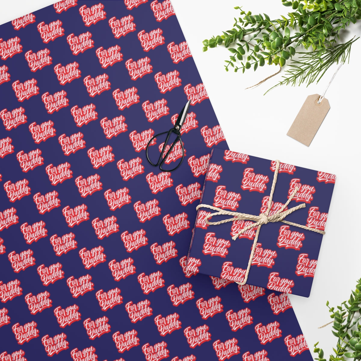 For you, Daddy! Wrapping Paper - Blue & Red