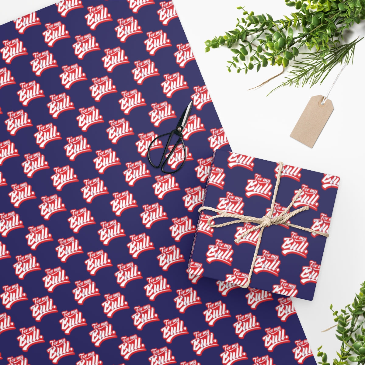 For my Bull! Wrapping Paper - Blue & Red