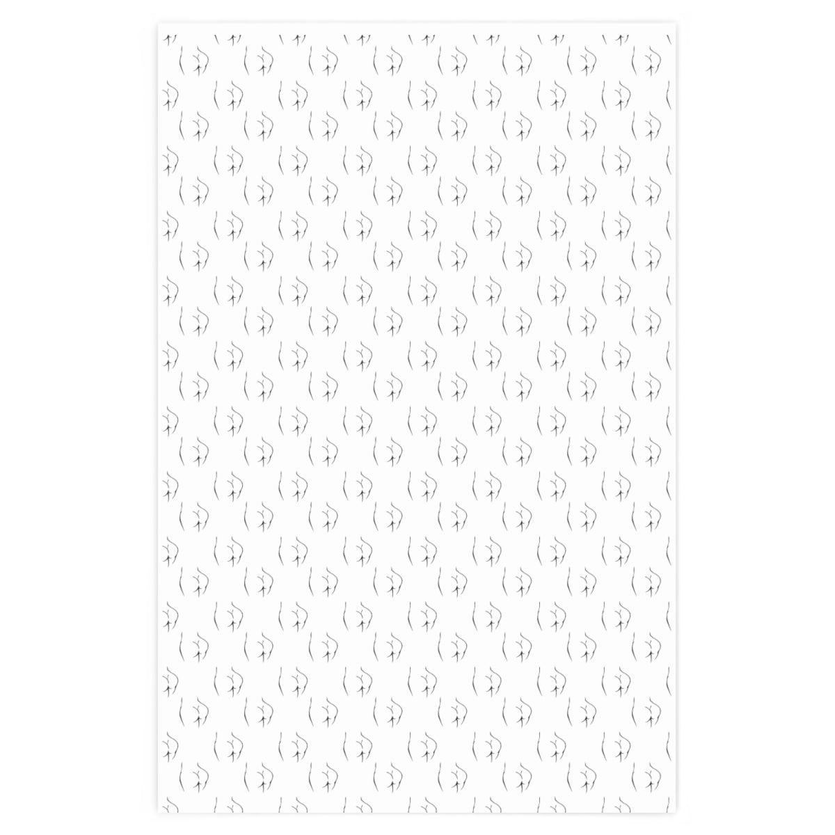 Girl's Bum Wrapping Paper - White & Black