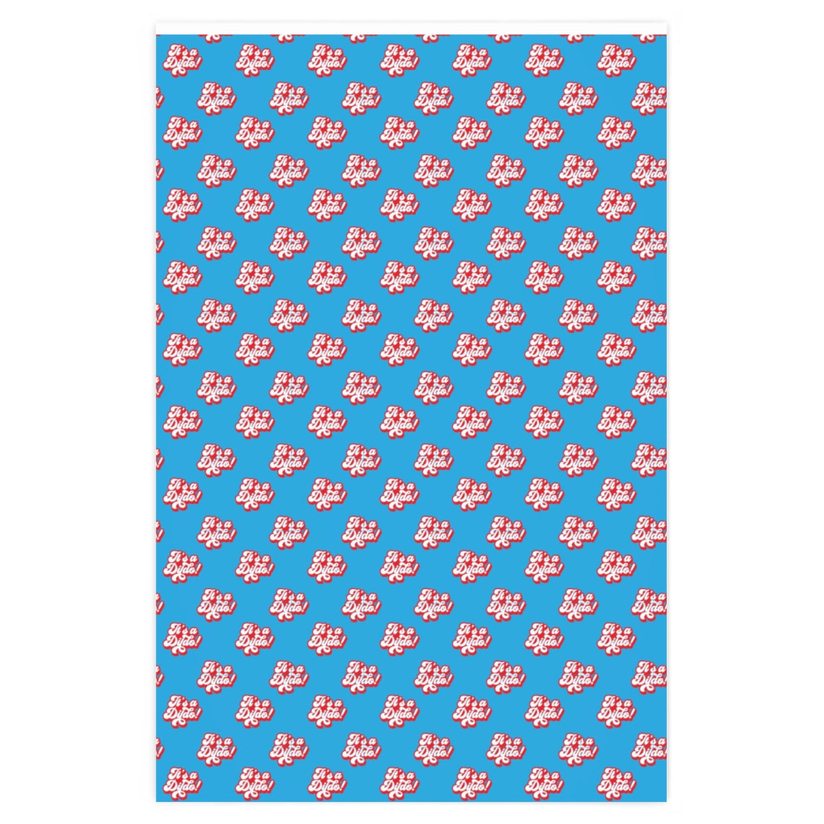 It's a Dildo! Wrapping Paper - Light Blue & Red