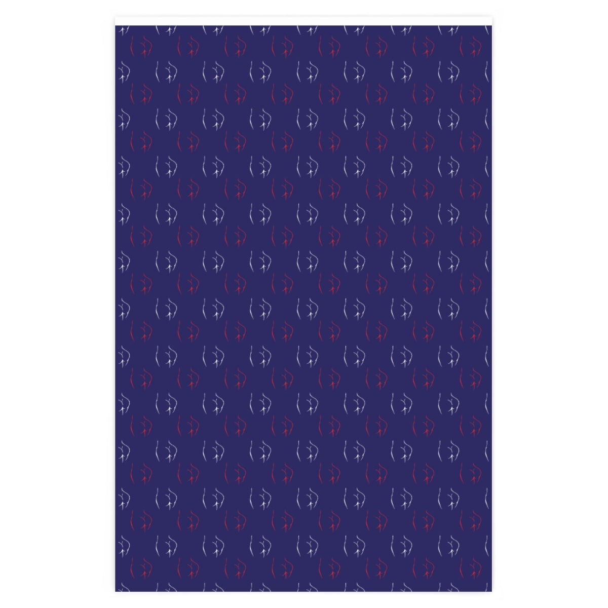 Girl's Bum Wrapping Paper - Blue & Red