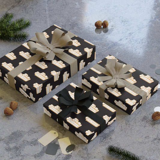 It's a Hallpass! Wrapping Paper - Black & Gold