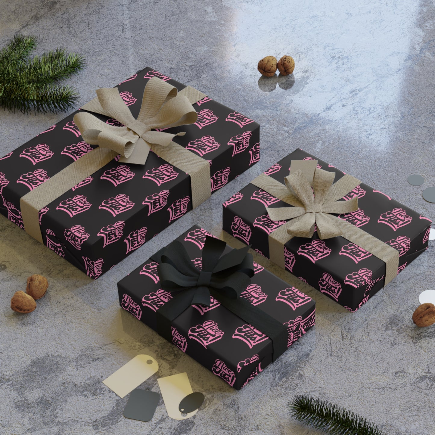 Nice Tits! Wrapping Paper - Black & Pink