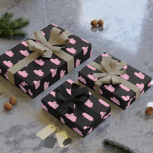 For you, Mistress! Wrapping Paper - Black & Pink