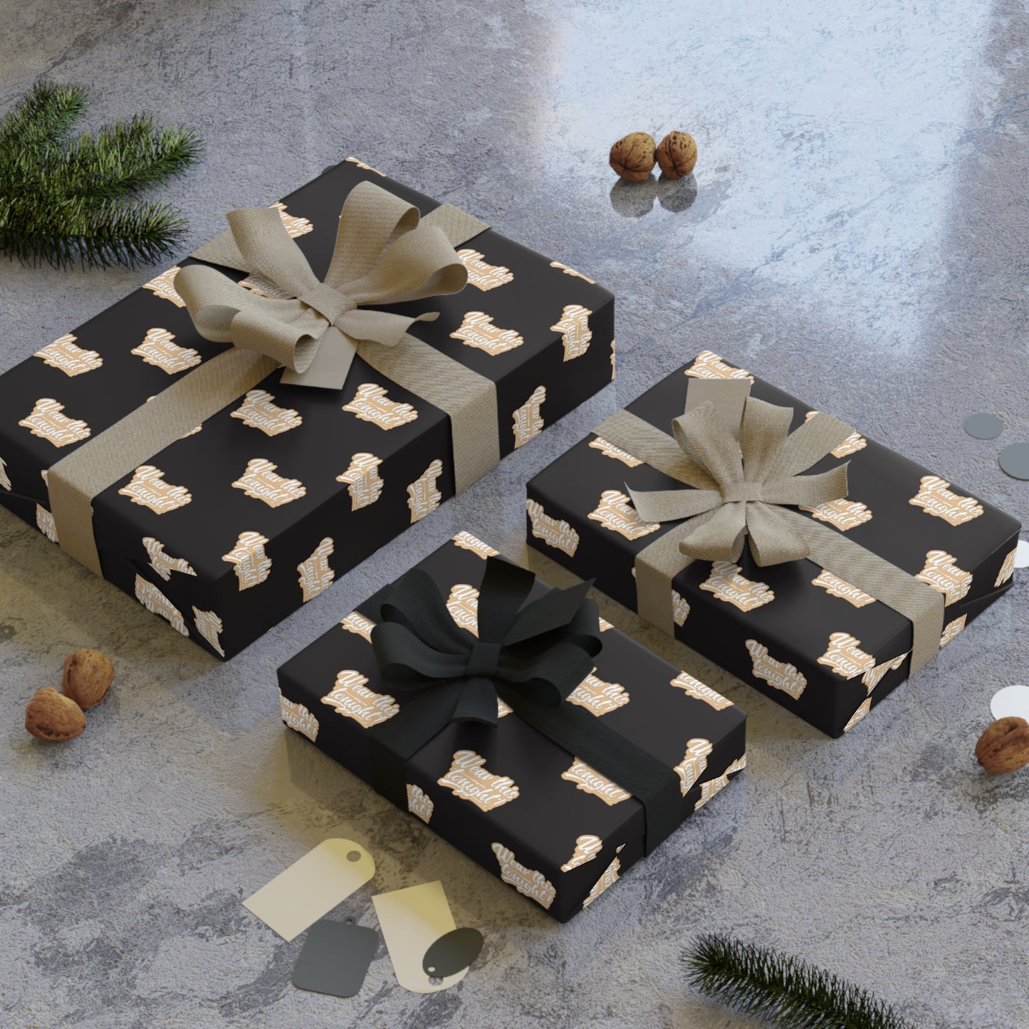 Wear this Tonight! Wrapping Paper - Black & Gold