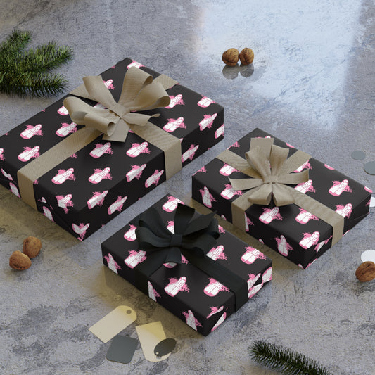 Little Boner! Wrapping Paper - Black & Pink