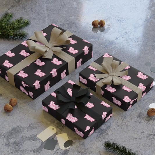 Wear this Tonight! Wrapping Paper - Black & Pink