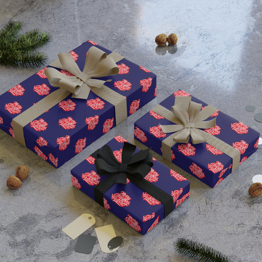 Merry Christmas Pervert! Wrapping Paper - Blue & Red