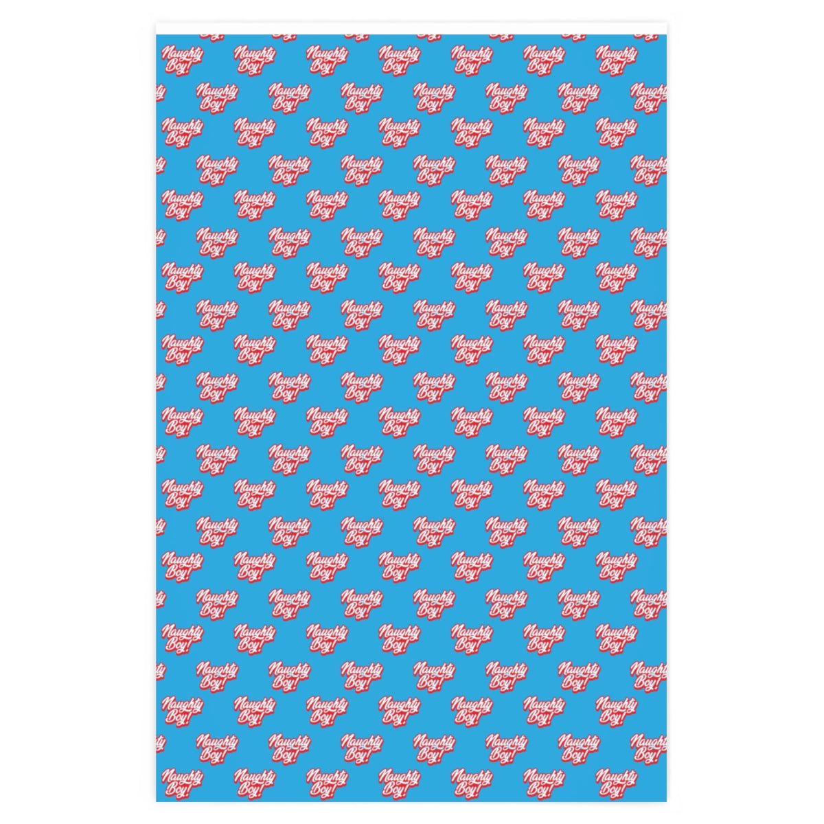 Naughty Boy! Wrapping Paper - Light Blue & Red