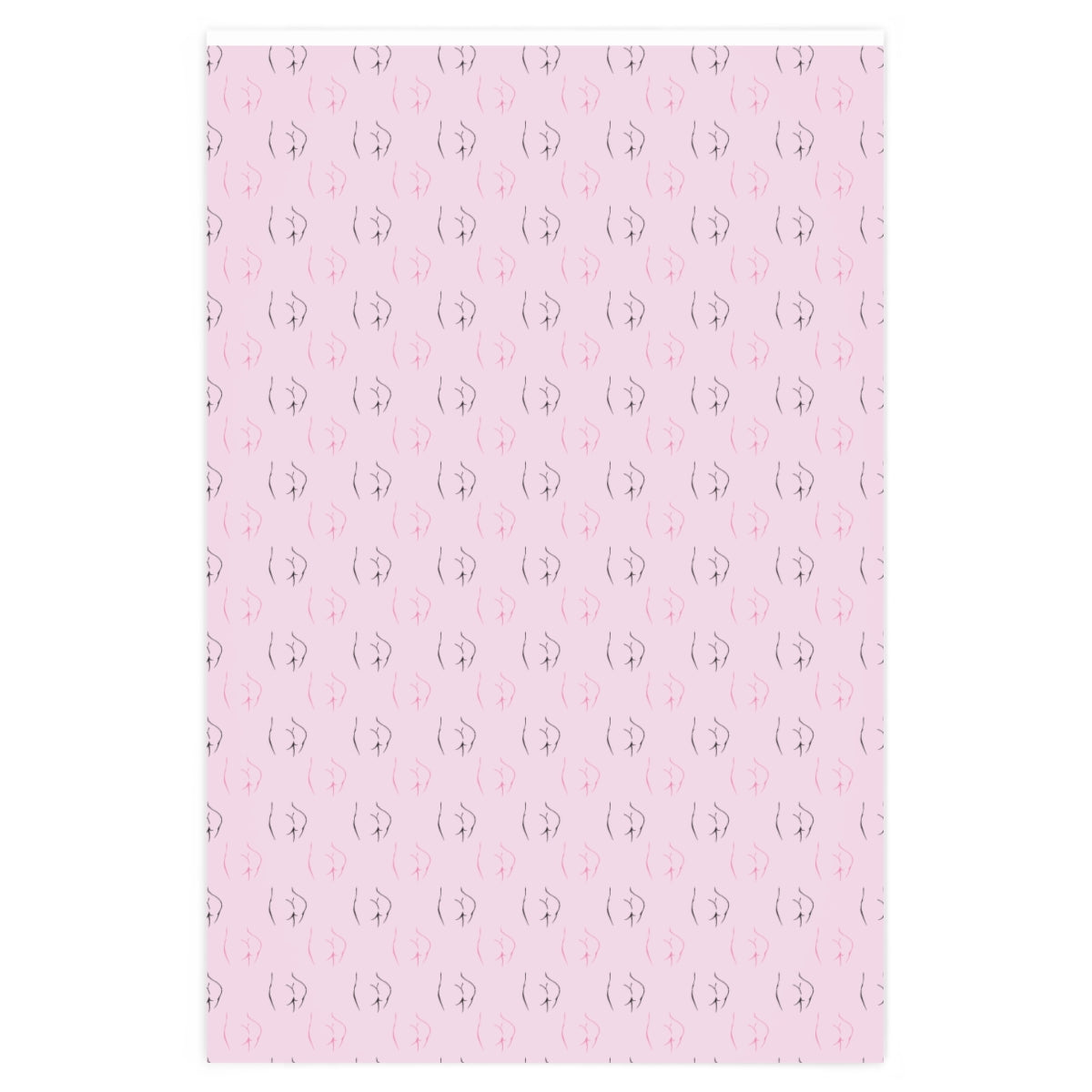 Girl's Bum Wrapping Paper - Light Pink