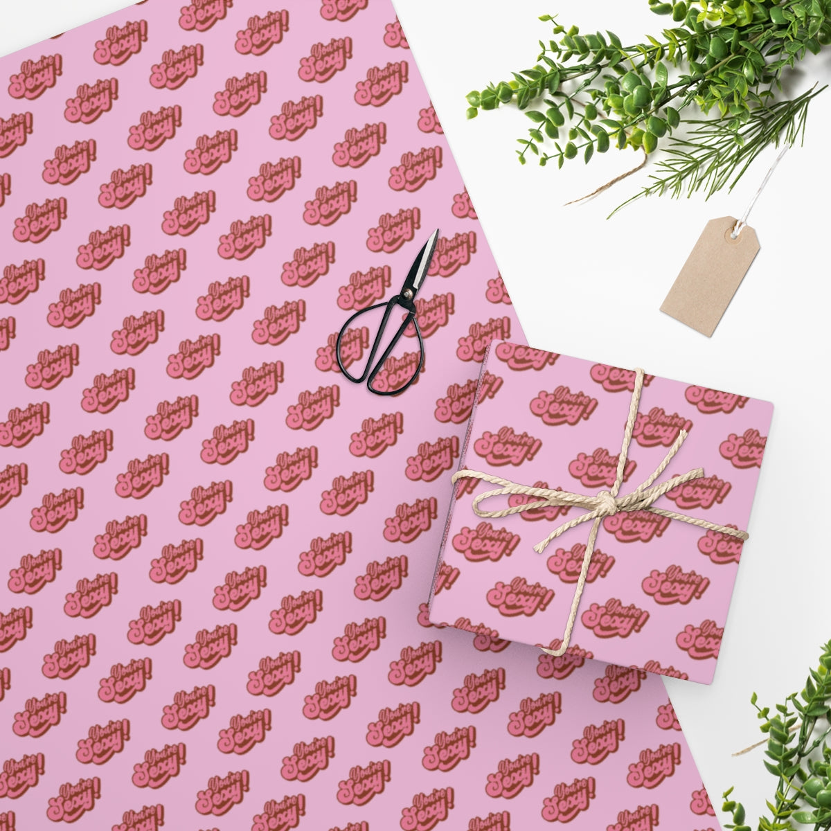 You're Sexy! Wrapping Paper - Pink & Dark Pink