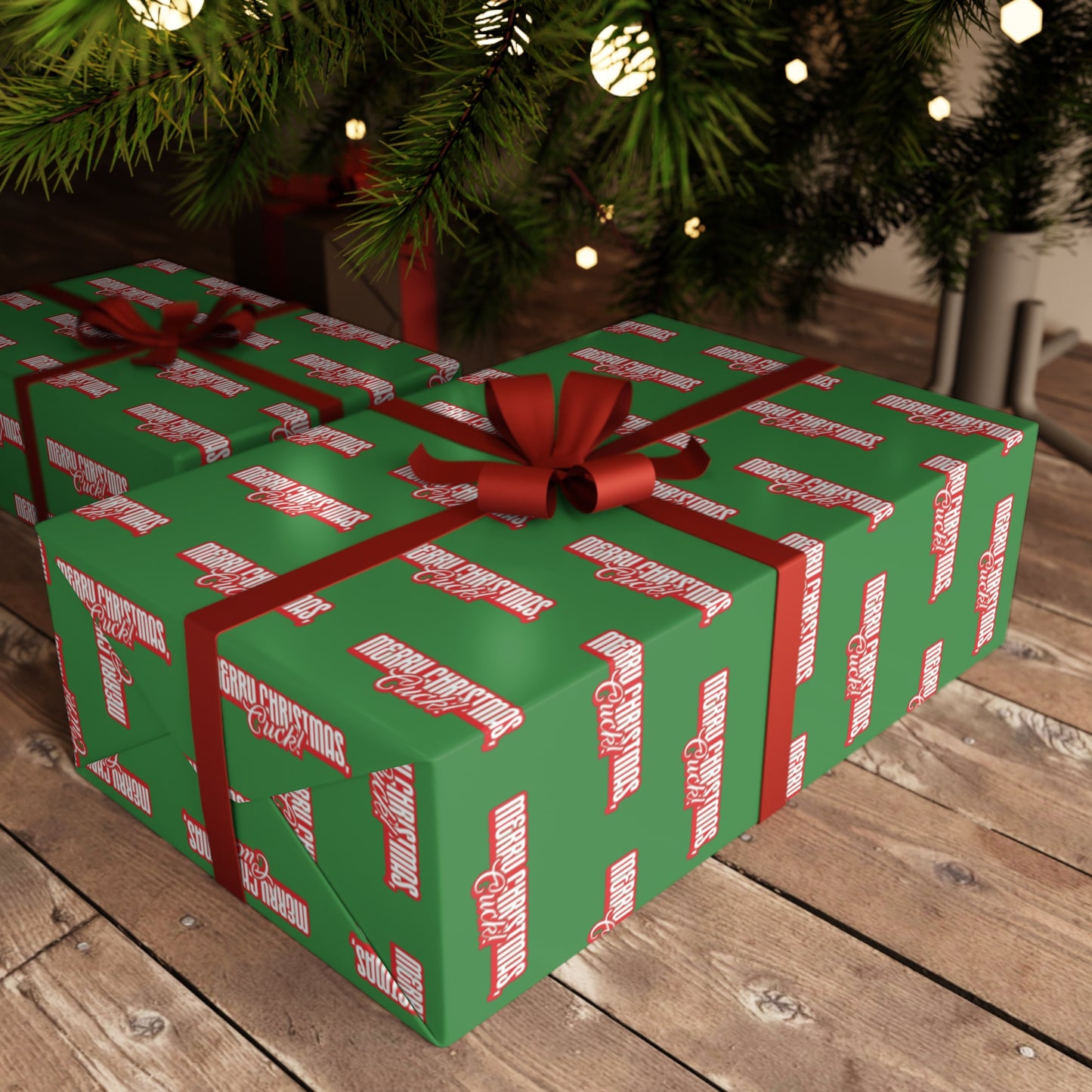 Merry Christmas, Cuck! Wrapping Paper - Green & Red