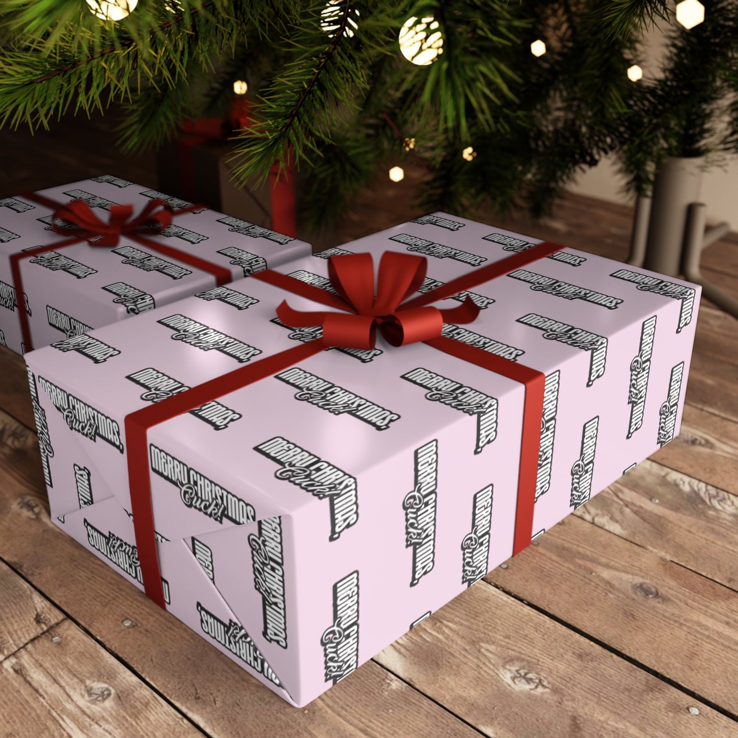 Merry Christmas, Cuck! Wrapping Paper - Pink & Black