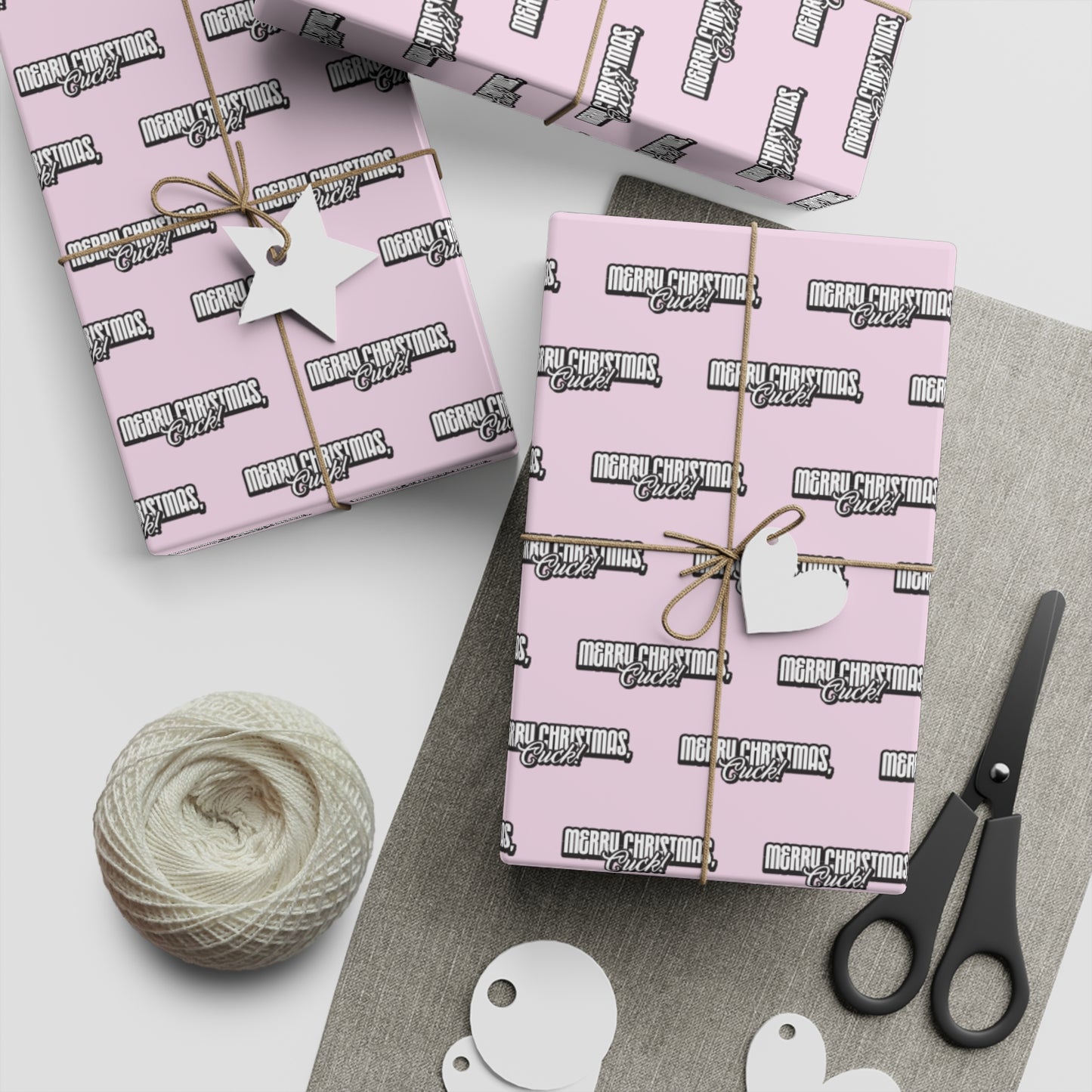 Merry Christmas, Cuck! Wrapping Paper - Pink & Black