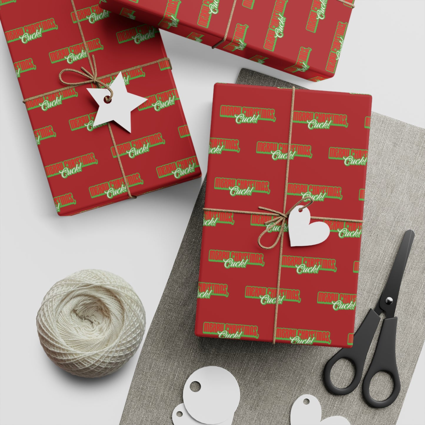 Merry Christmas, Cuck! Wrapping Paper - Red & Green