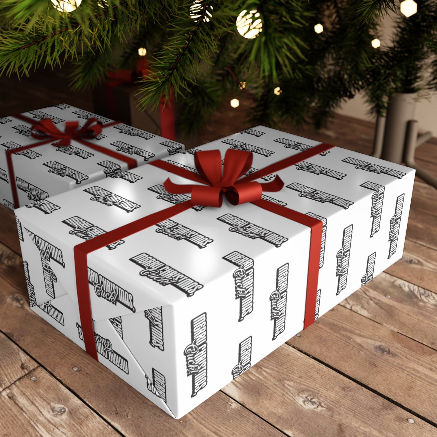 Merry Christmas, Cuck! Wrapping Paper - White & Black