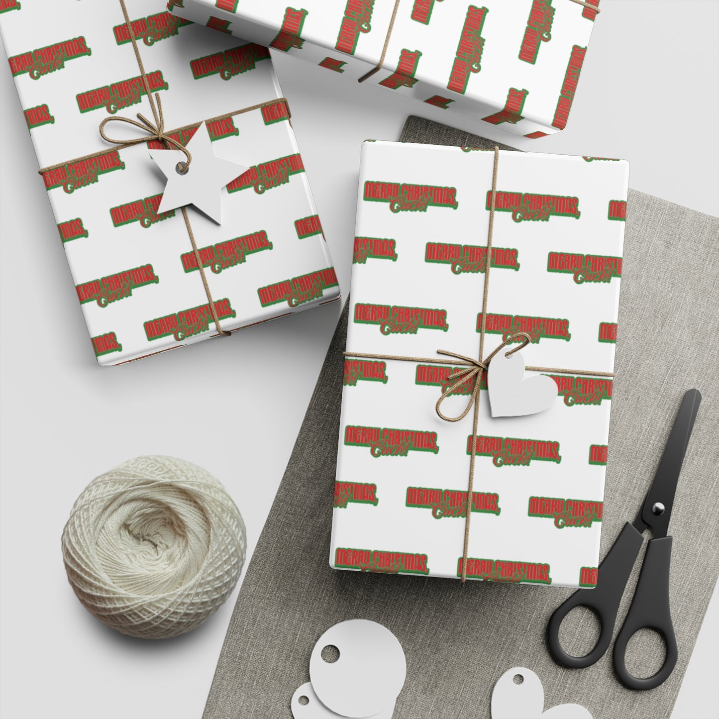 Merry Christmas, Cuck! Wrapping Paper - White & Red/Green