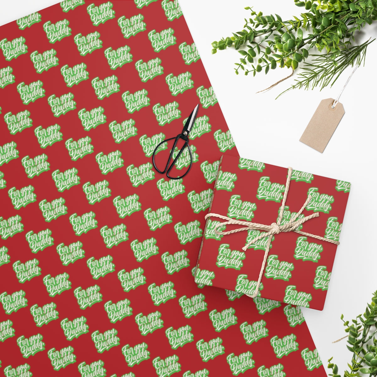 For you, Daddy! Wrapping Paper - Red & Green