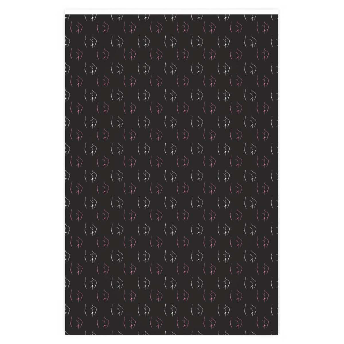 Girl's Bum Wrapping Paper - Black & Pink